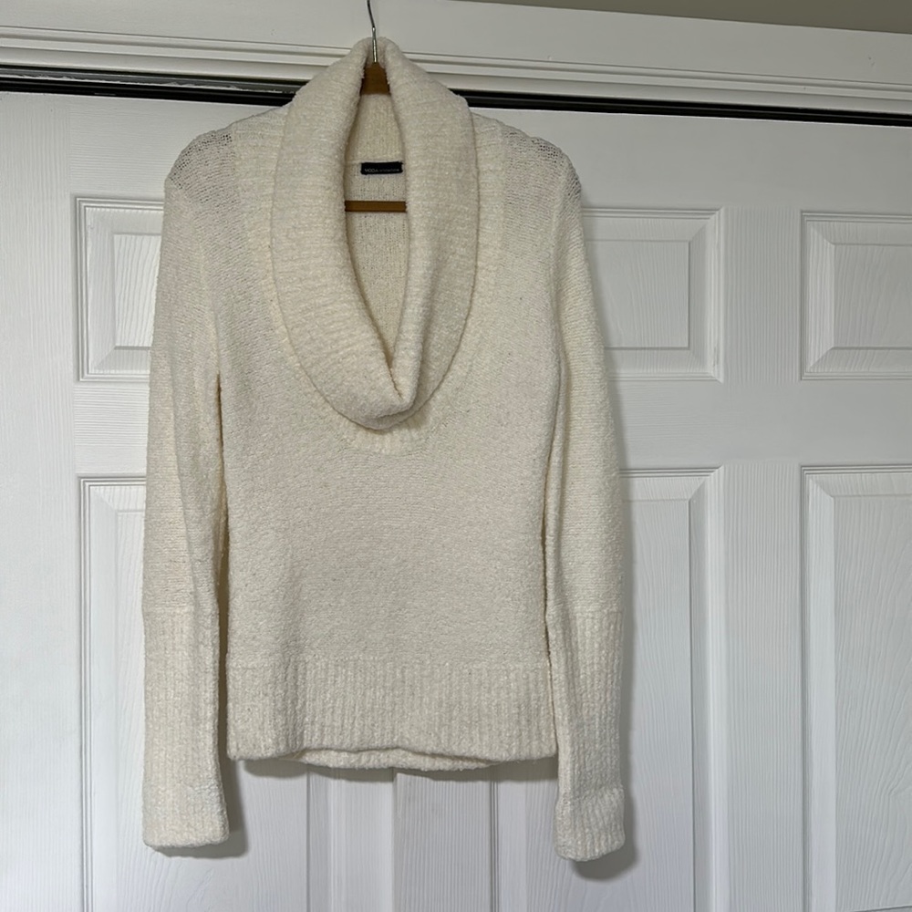 Moda International ivory bouclé cowl neck sweater